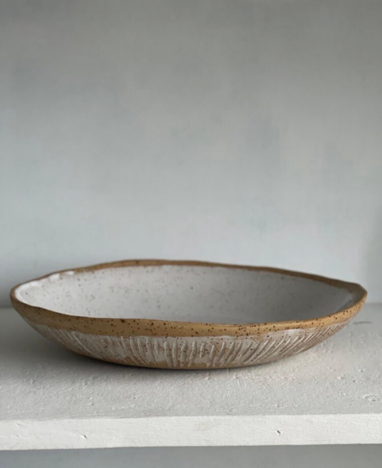 Stoneware Sarı Benekli Tabak