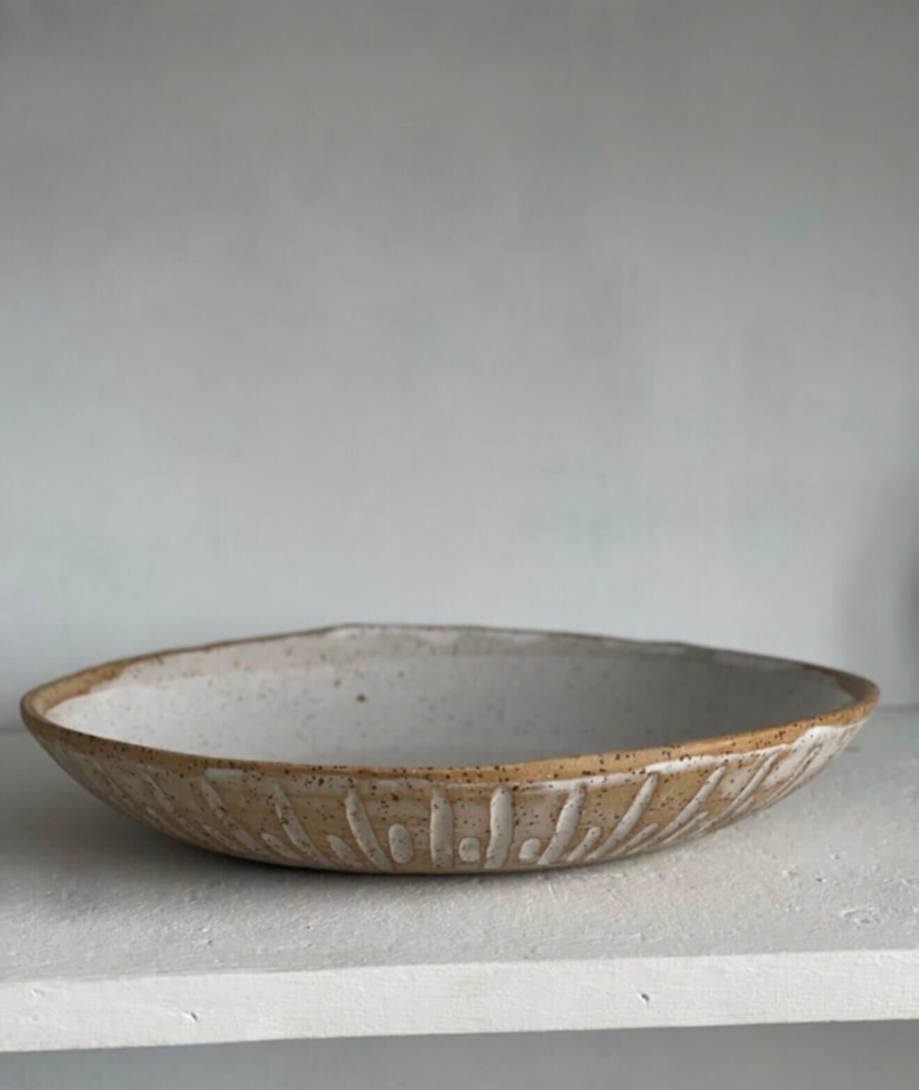 Stoneware Sarı Benekli Tabak