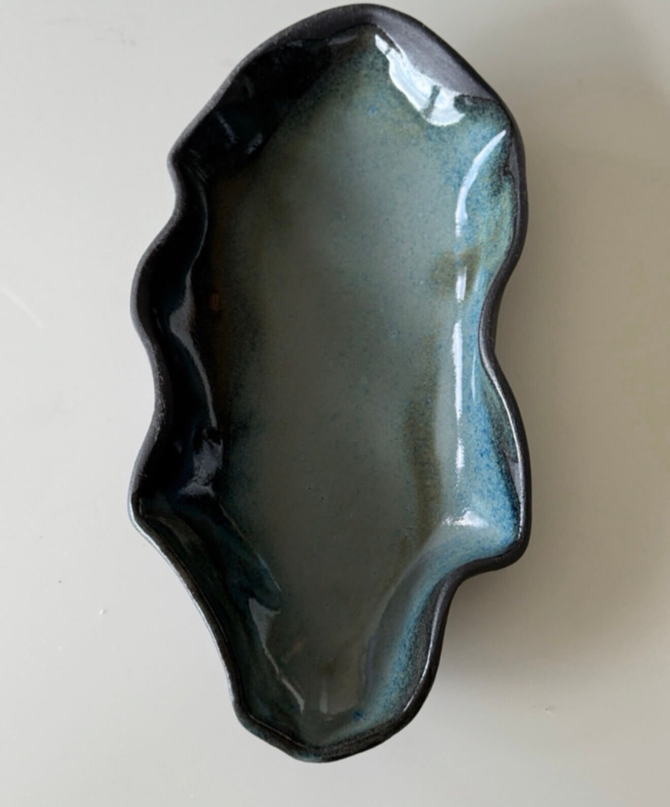 Mavi Stoneware Kayık Tabak