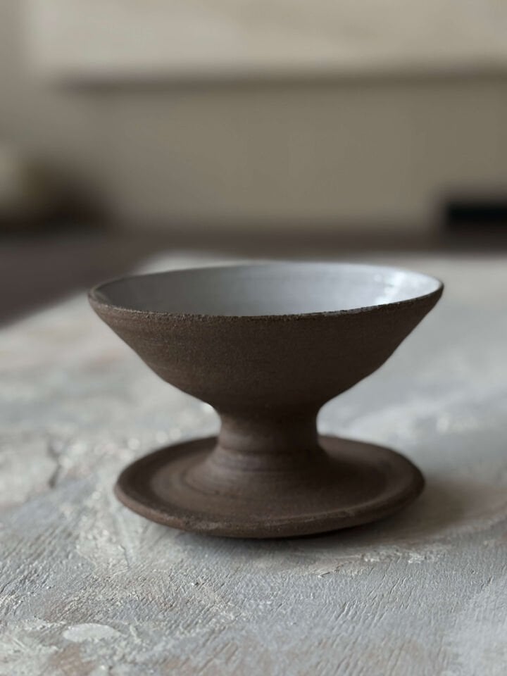 Stoneware Mini Ayaklı Sunum Tabağı