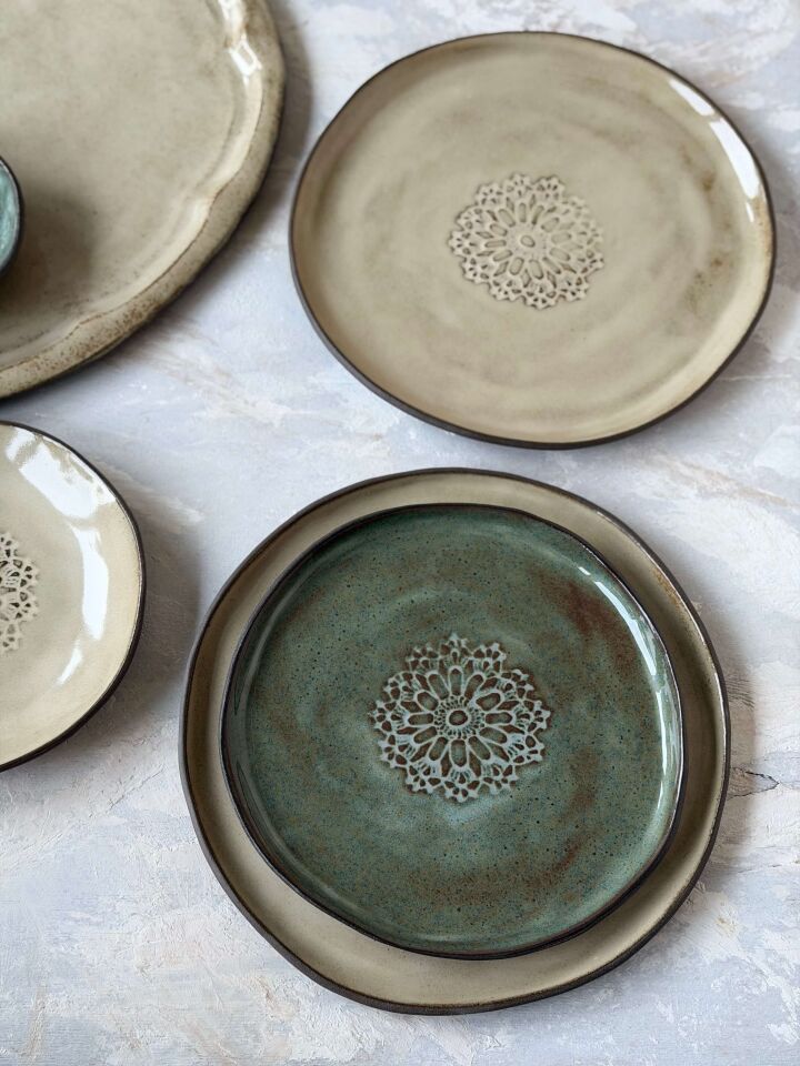 Stoneware Dantelli Kahvaltı Tabağı