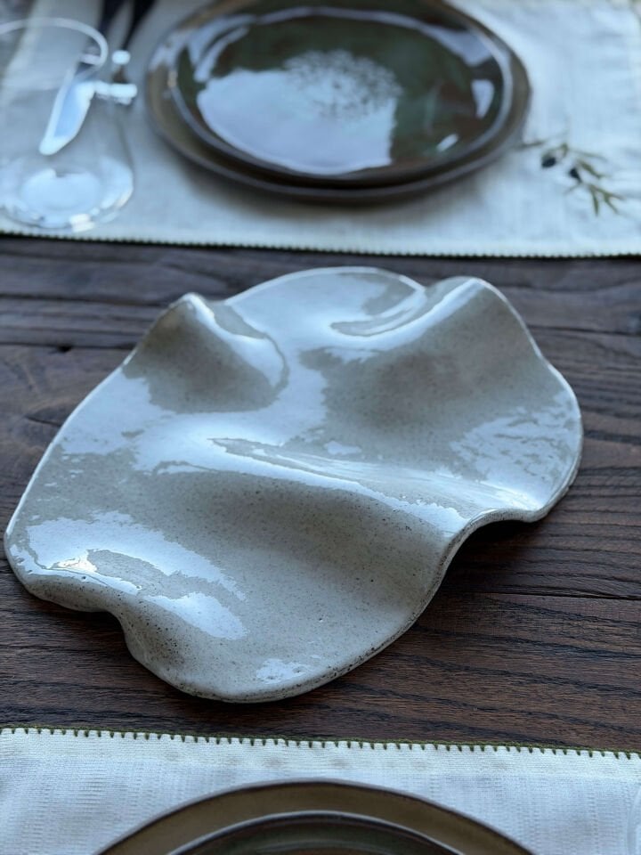 Stoneware Peynir Sunum Tabağı