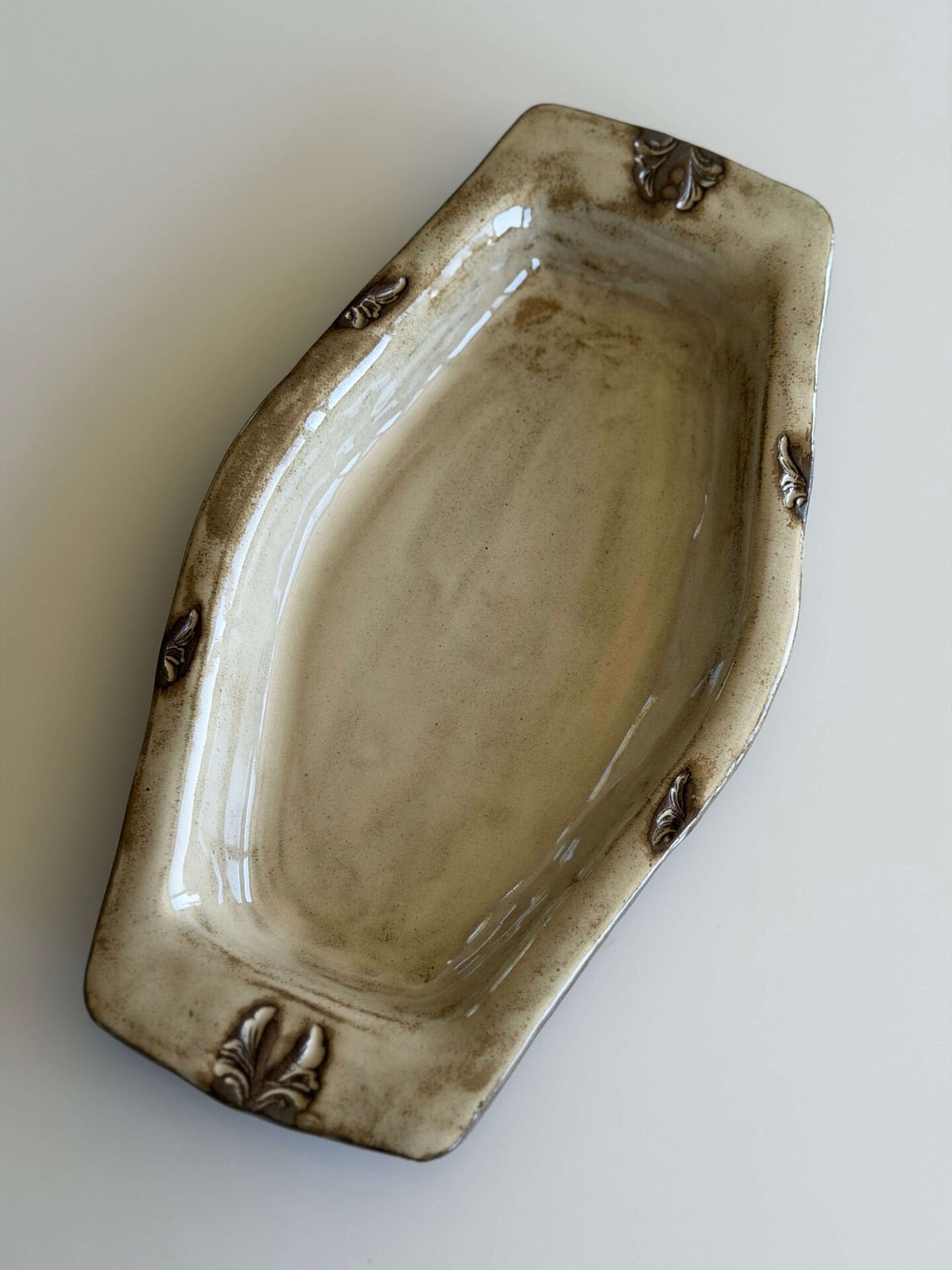 Rustik Stoneware Kayık Tabak